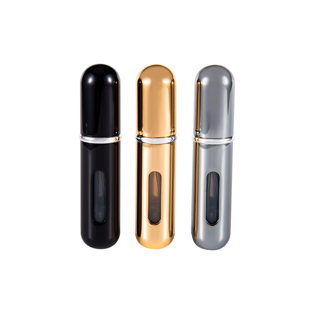 ขวดน้ำหอมรีฟิลก้นกลมขนาด 5 มล. อลูมิเนียมปรับแต่งสีและโลโก้ได้