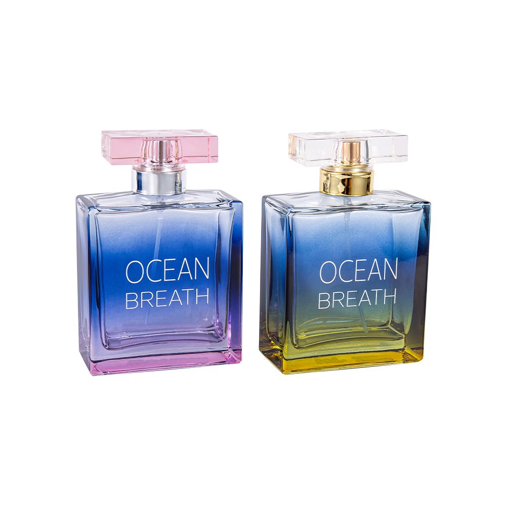 GC4375-WJ208 ขวดน้ำหอมแก้วเคลือบทูโทน 100 มล. พร้อมฝาเคลือบ UV Surlyn