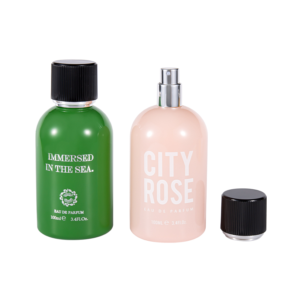 GC4463-WJ2361 ขวดน้ำหอมแก้วตกแต่งใหม่ขนาด 100 มล. พร้อมฝาน้ำหอมสีดำ